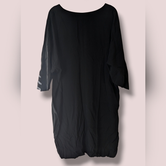 Universal Standard Black Crepe Asymmetric The Katy Kimono Mini Dress Evening - Picture 3 of 13